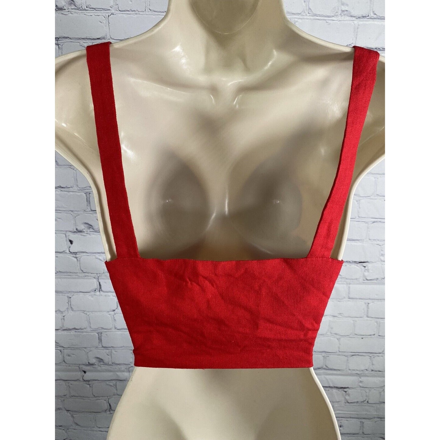 Urban Outfitters Sleeveless Red Dual Tie Front Cotton/ Linen Drop Top M