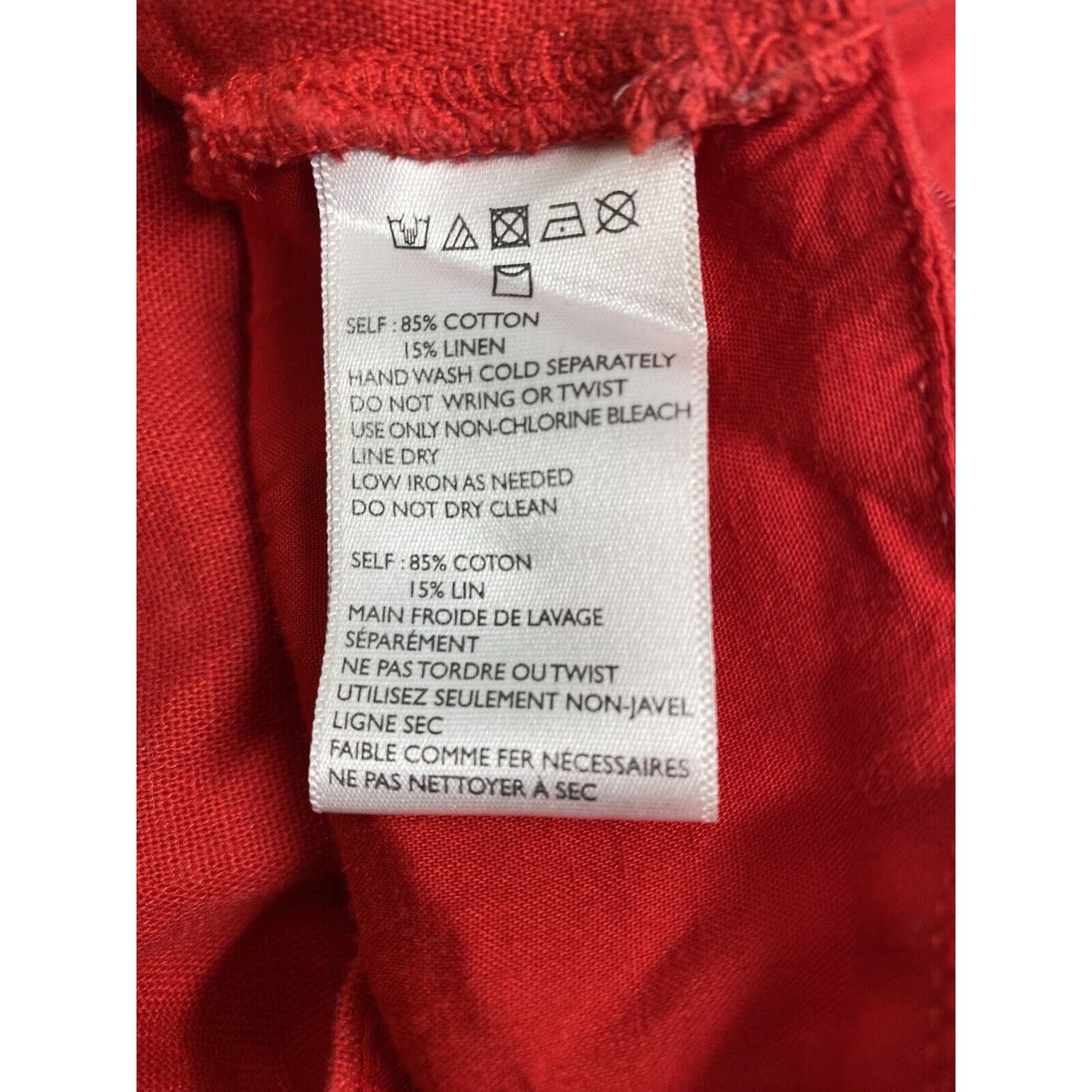 Urban Outfitters Sleeveless Red Dual Tie Front Cotton/ Linen Drop Top M