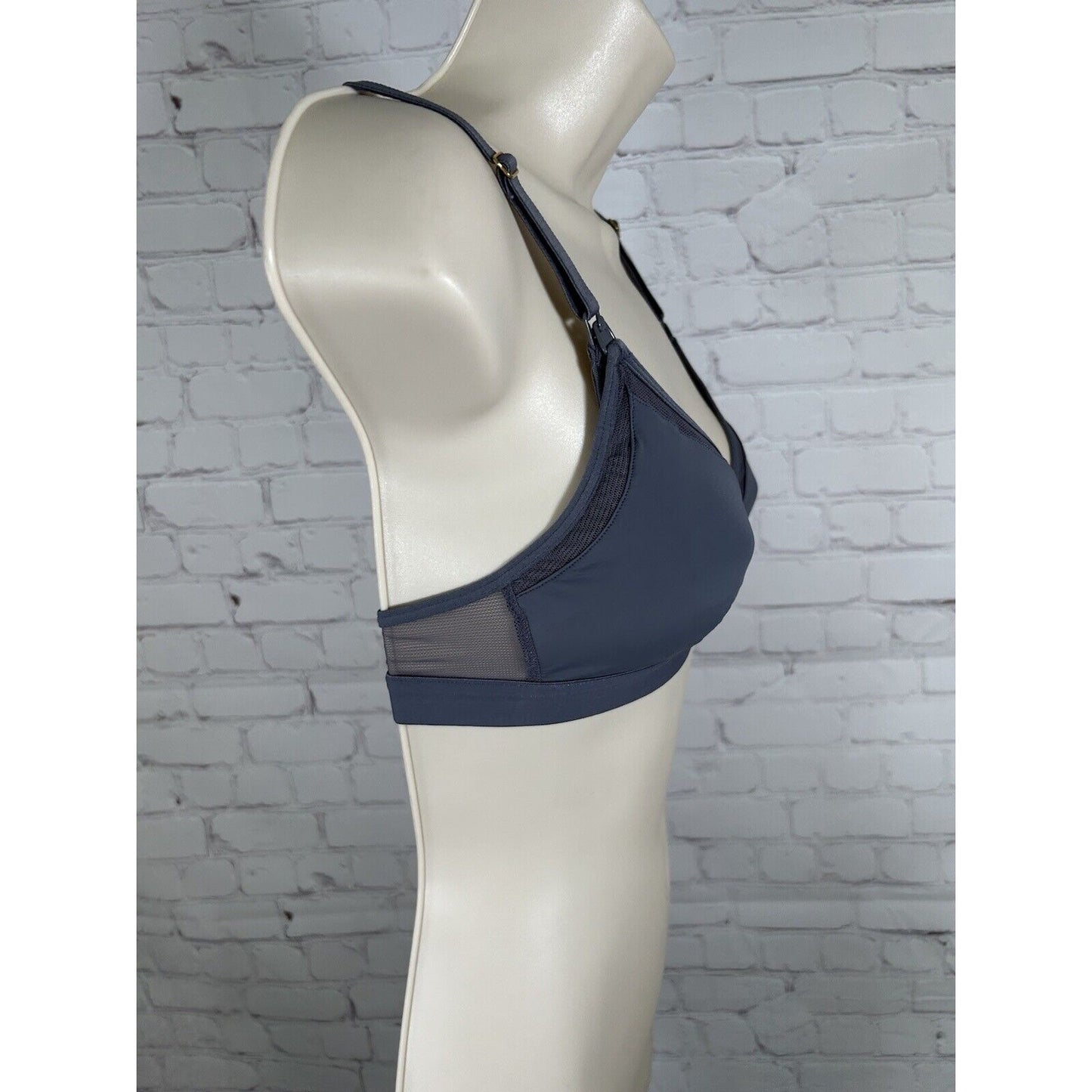 Lively Gray Lined Adjustable Straps Back Close Nursing Bra Bralette Size S EUC