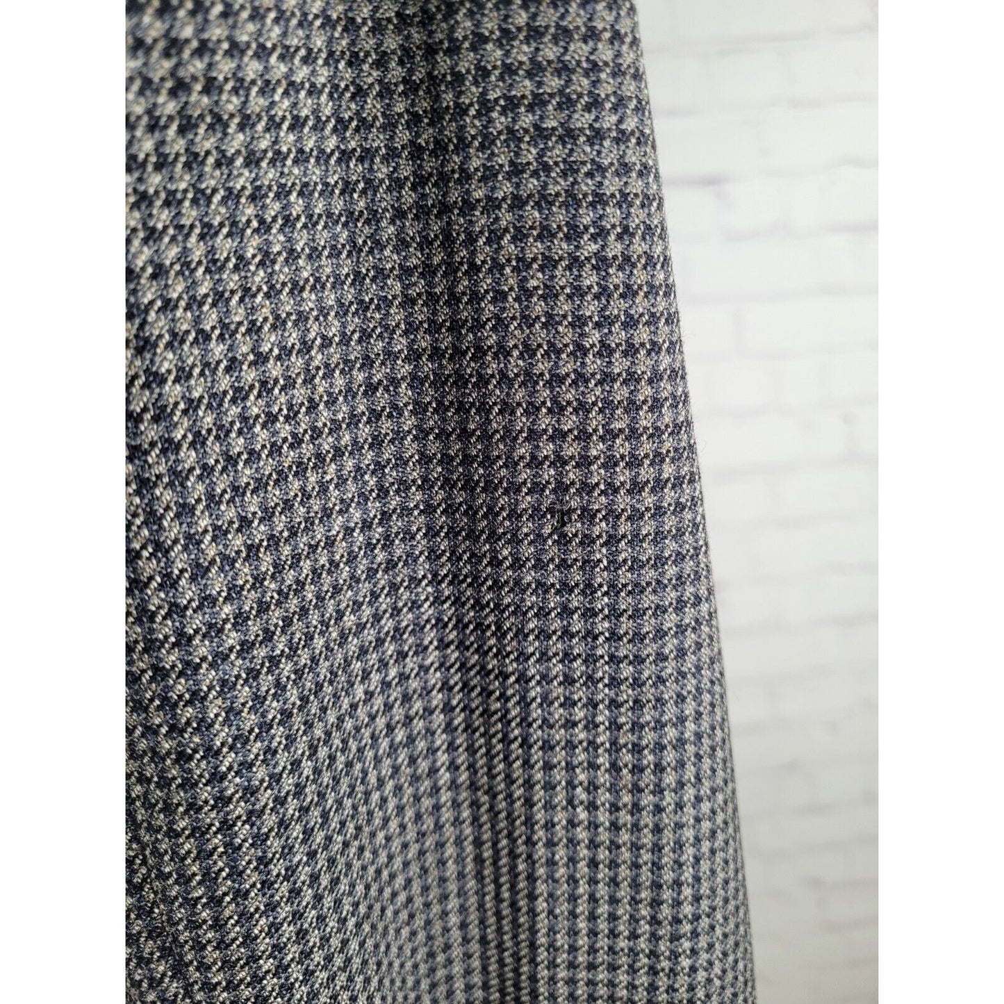 Nordstrom Joseph Abbound Gray Blue 100% Wool Houndstooth Blazer Jacket 42 R