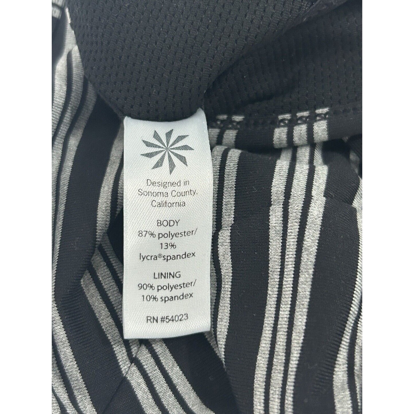 Athleta Black Striped Racerback Stretchy Breathable Sporty Bralette Size Small S
