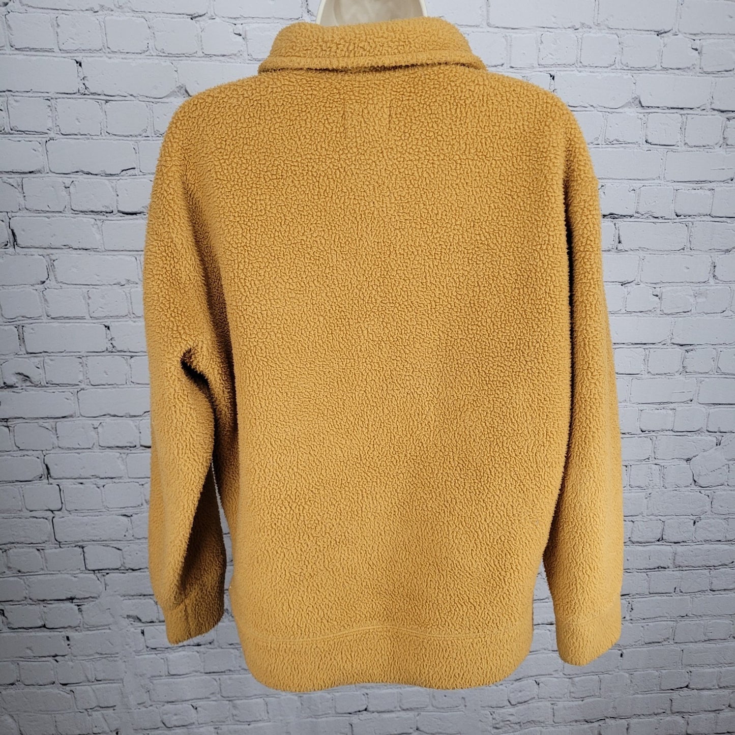 Urban Outfitters Yellow Fleece 1/4 Zip Collared Pullover Jacket Size Small S