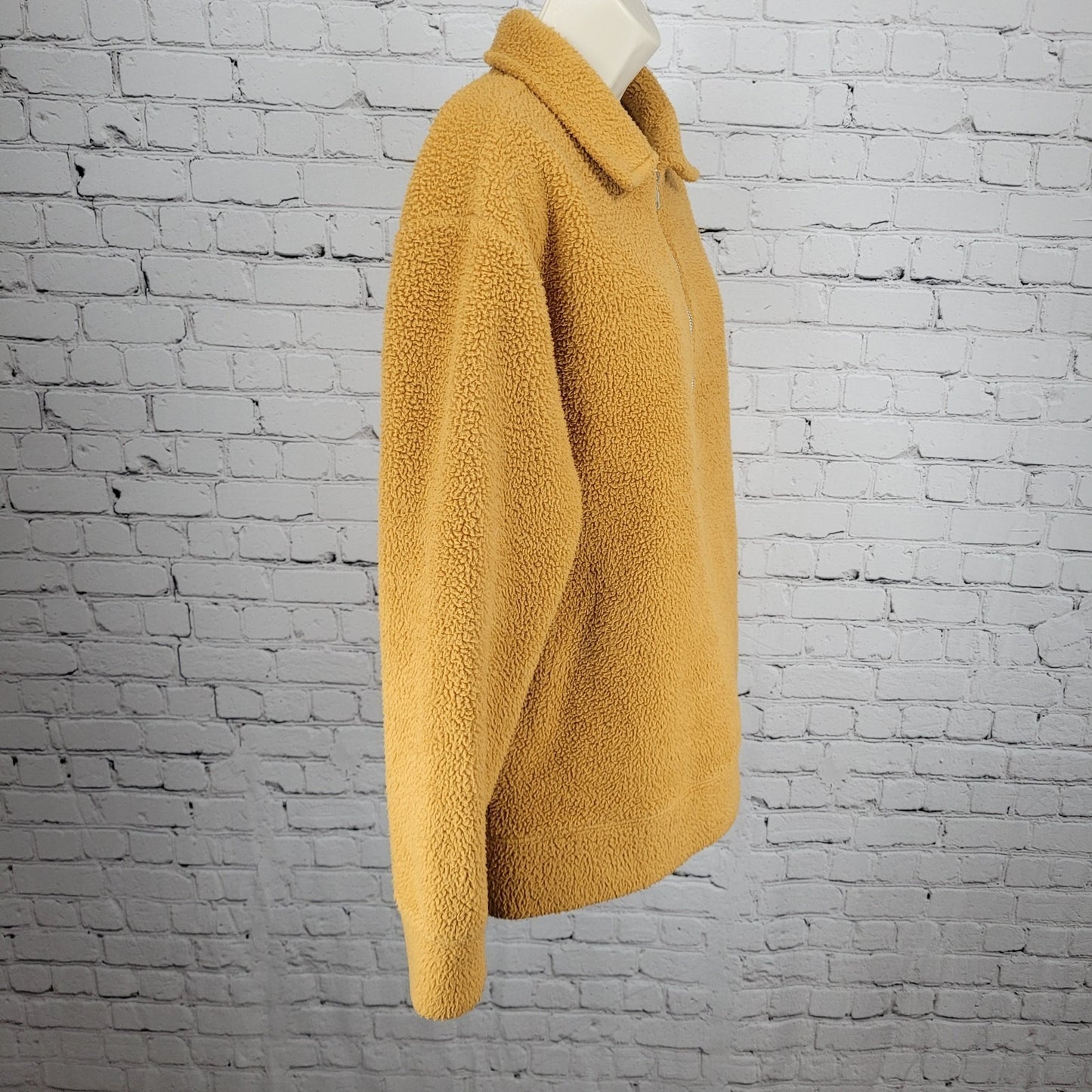Urban Outfitters Yellow Fleece 1/4 Zip Collared Pullover Jacket Size Small S