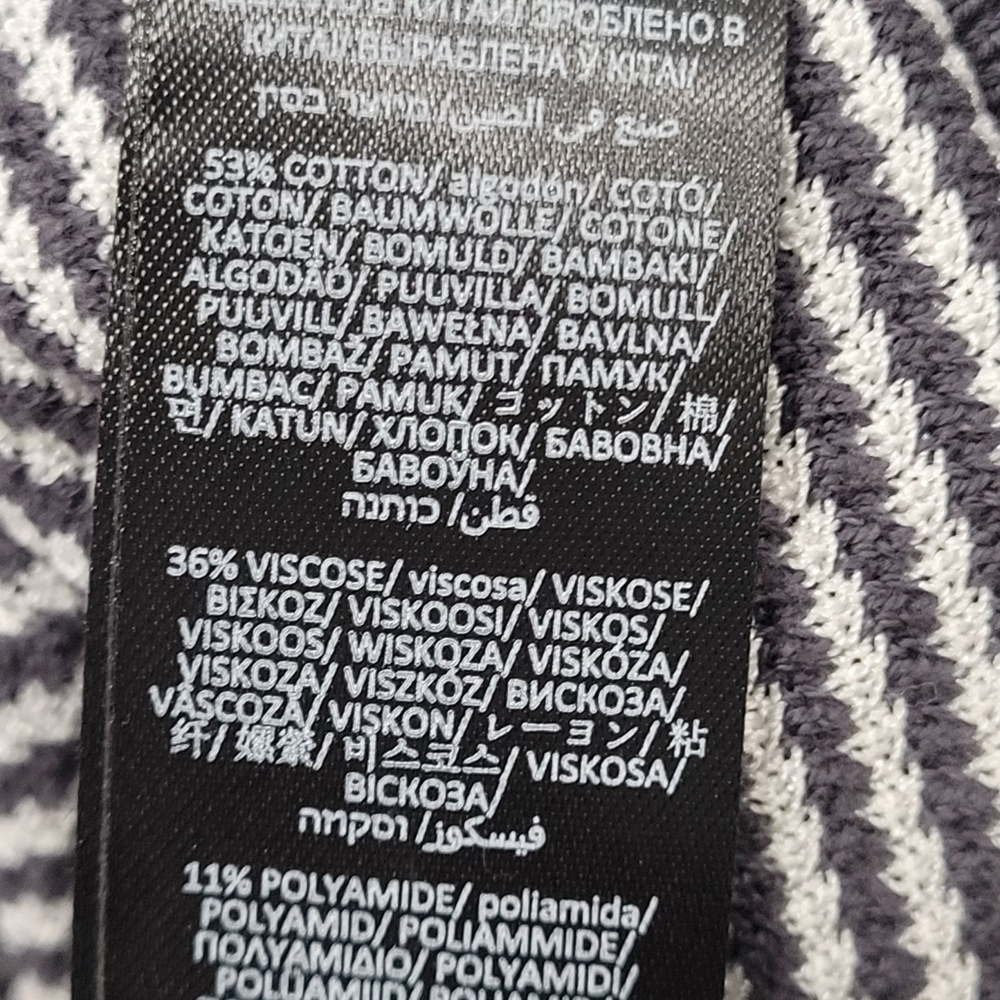 Rag & Bone Grey White Harvey Striped Cotton-Blend Johnny Polo Shirt Large L