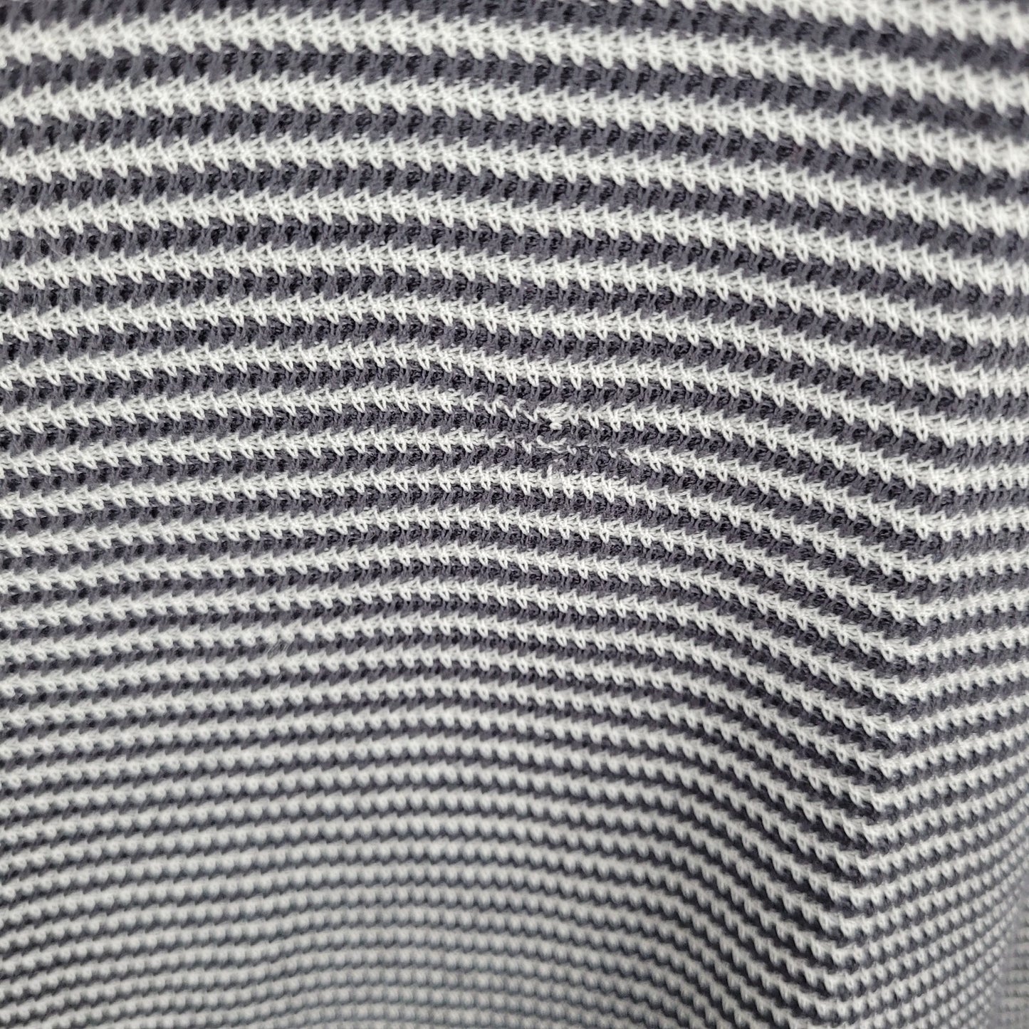 Rag & Bone Grey White Harvey Striped Cotton-Blend Johnny Polo Shirt Large L