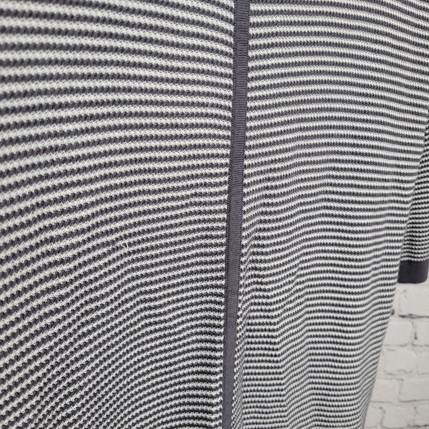 Rag & Bone Grey White Harvey Striped Cotton-Blend Johnny Polo Shirt Large L