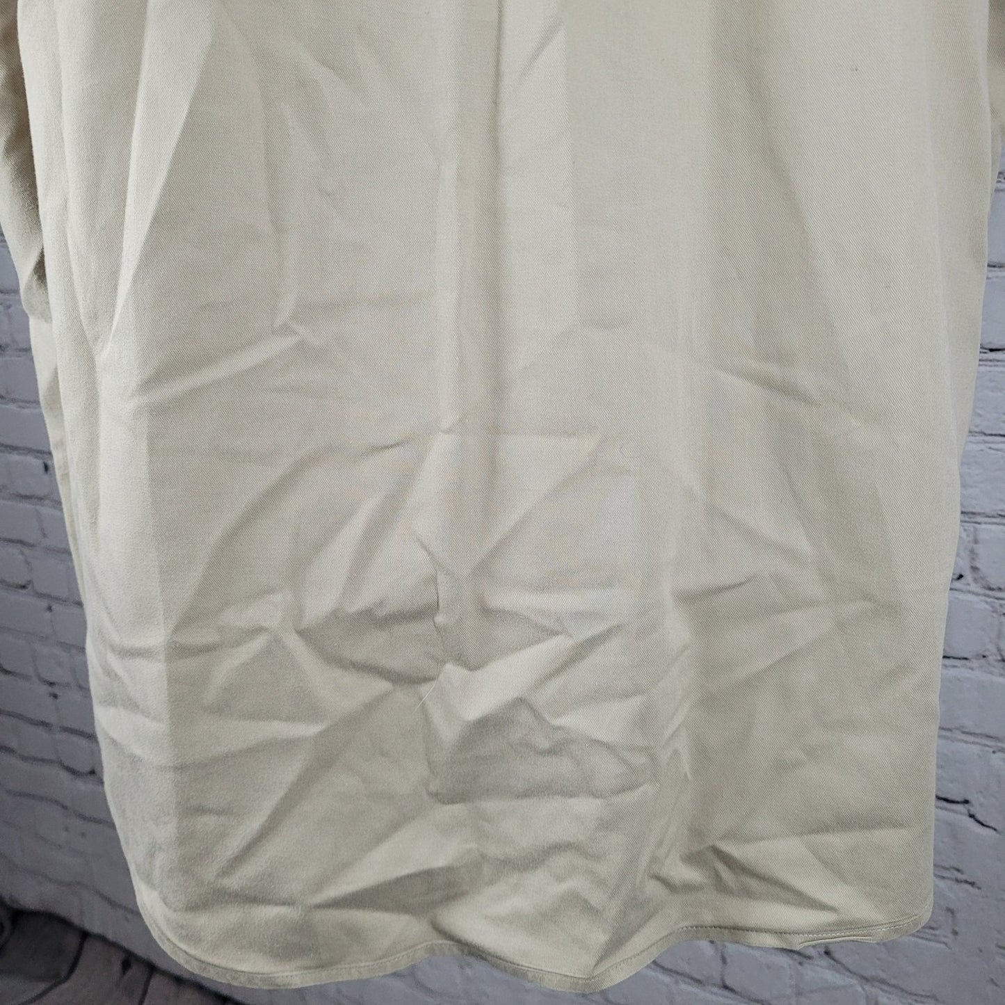 VTG Chaps Ralph Lauren Beige Button Down Collar Short Sleeve Shirt Size Large L