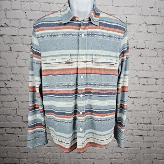 Faherty Multicolor Striped Aztec Button Up Long Sleeve Collared Shirt Medium M
