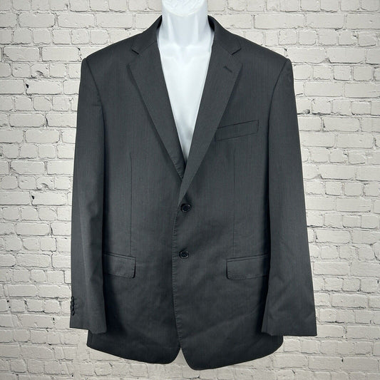 Giorgio Sanetti Gray Wool Pinstripe 2 Button Double Vent Suit Jacket Size 44R