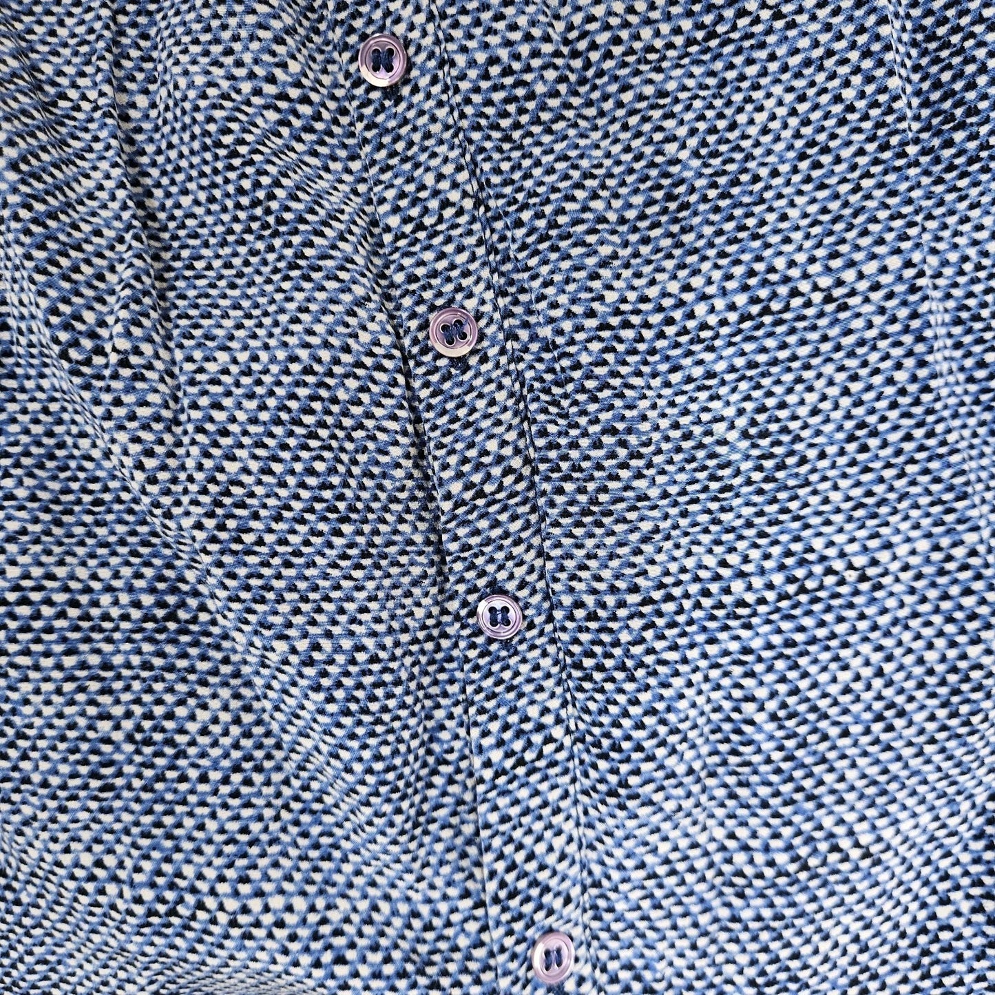 JOIE Blue 100% Silk Print Sleeveless Ruched V Neck Button Up Tank Blouse Top XS