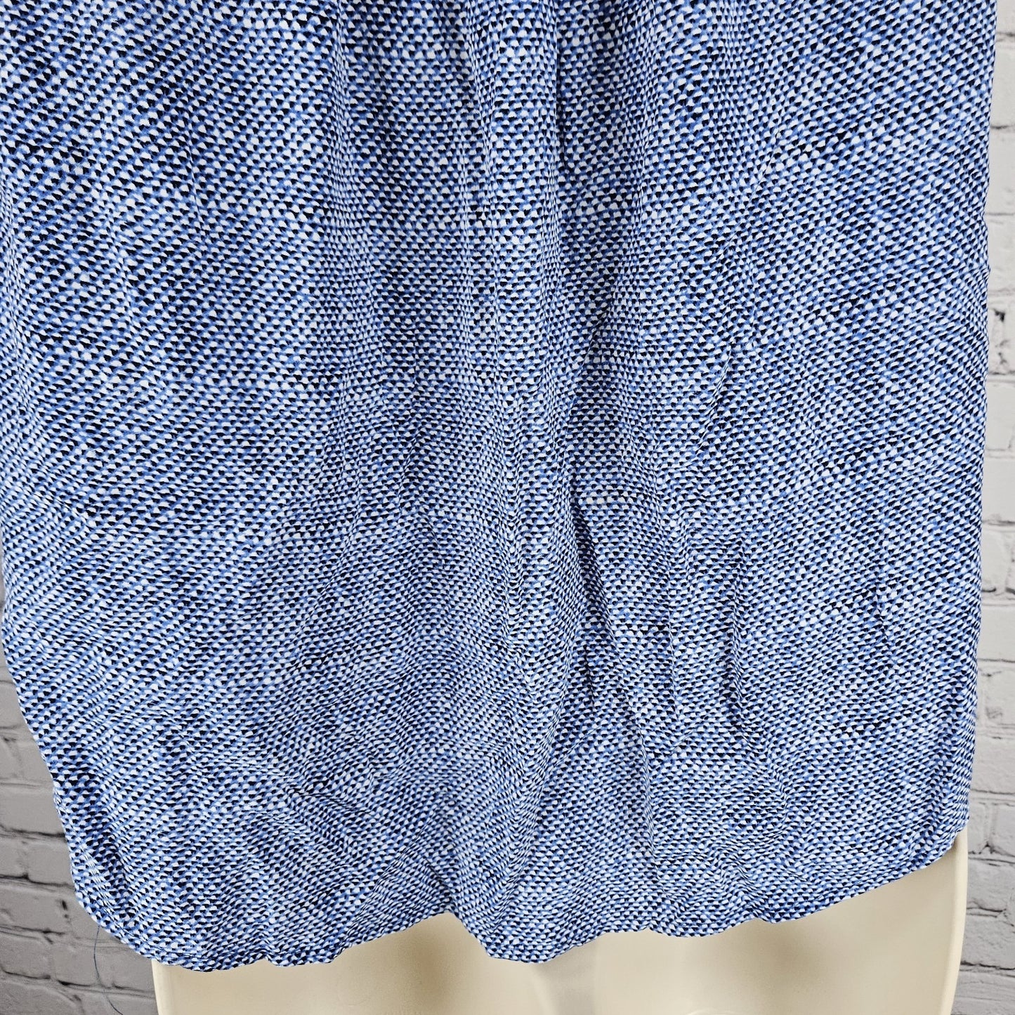 JOIE Blue 100% Silk Print Sleeveless Ruched V Neck Button Up Tank Blouse Top XS