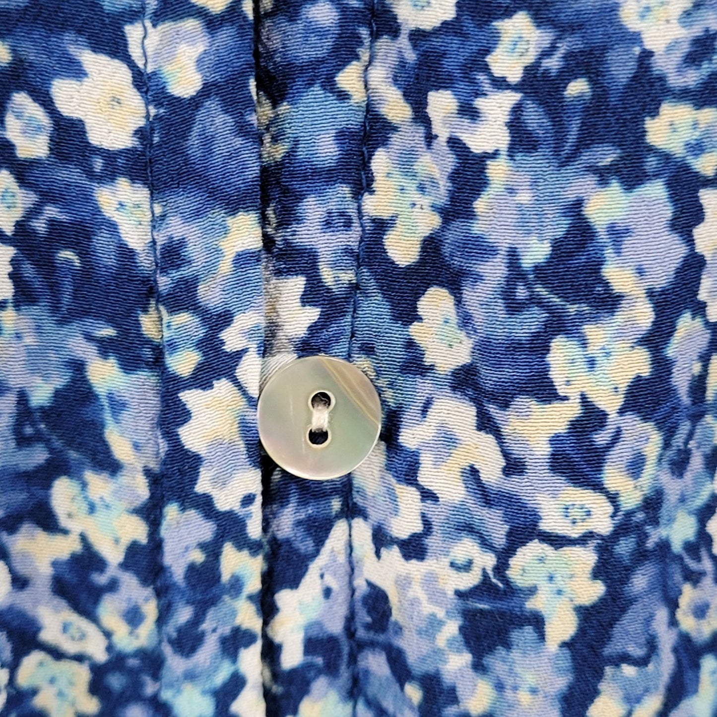 Rails Blue Floral Eliza Chrysanthemum 3/4 Sleeve Tie Waist Unlined Dress Small S