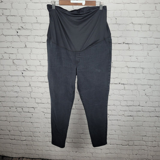 Madewell Black Maternity Skinny Pull On Stretch Over The Belly Panel Jeans 32
