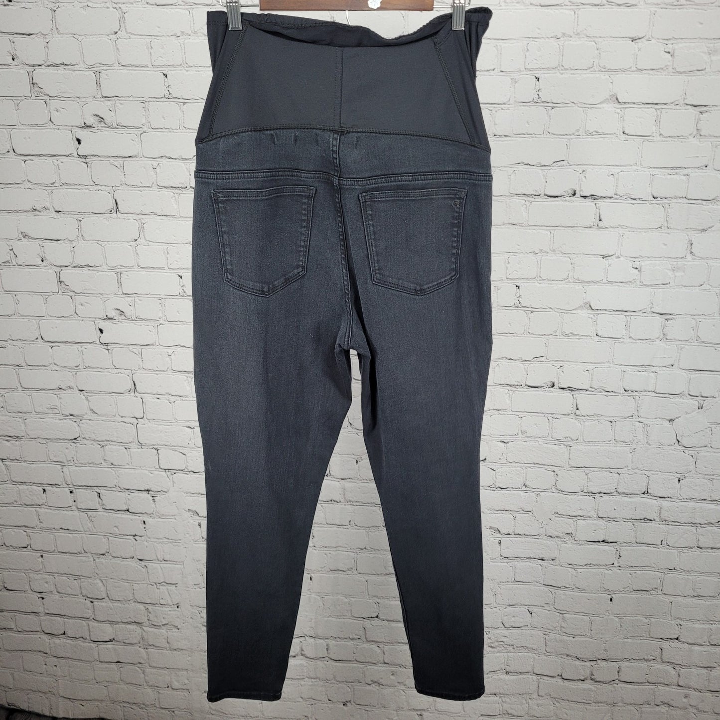 Madewell Black Maternity Skinny Pull On Stretch Over The Belly Panel Jeans 32