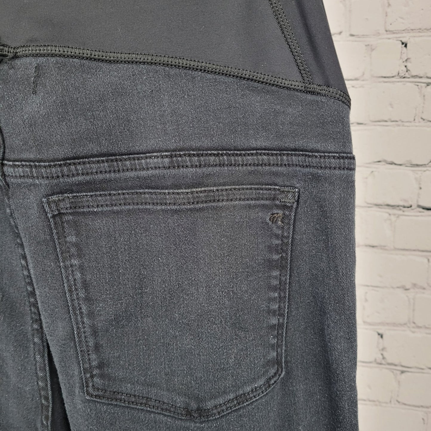 Madewell Black Maternity Skinny Pull On Stretch Over The Belly Panel Jeans 32