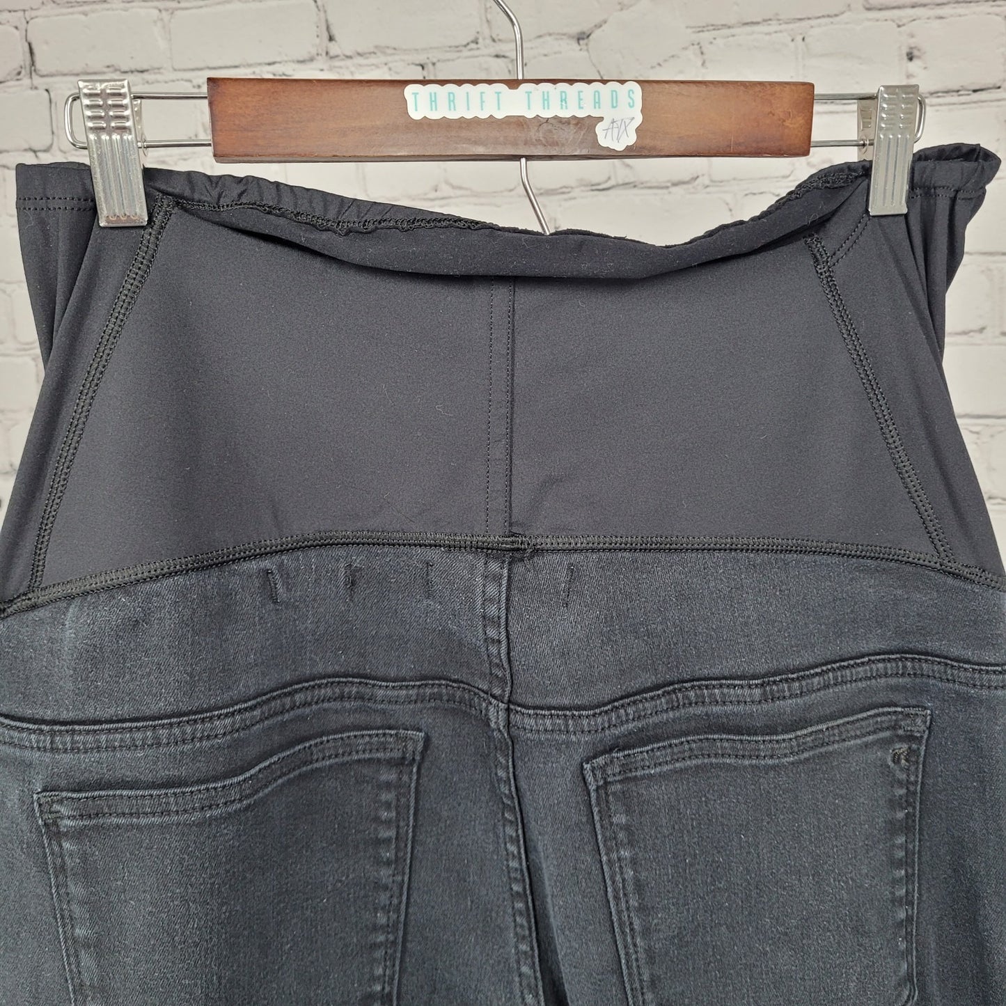 Madewell Black Maternity Skinny Pull On Stretch Over The Belly Panel Jeans 32