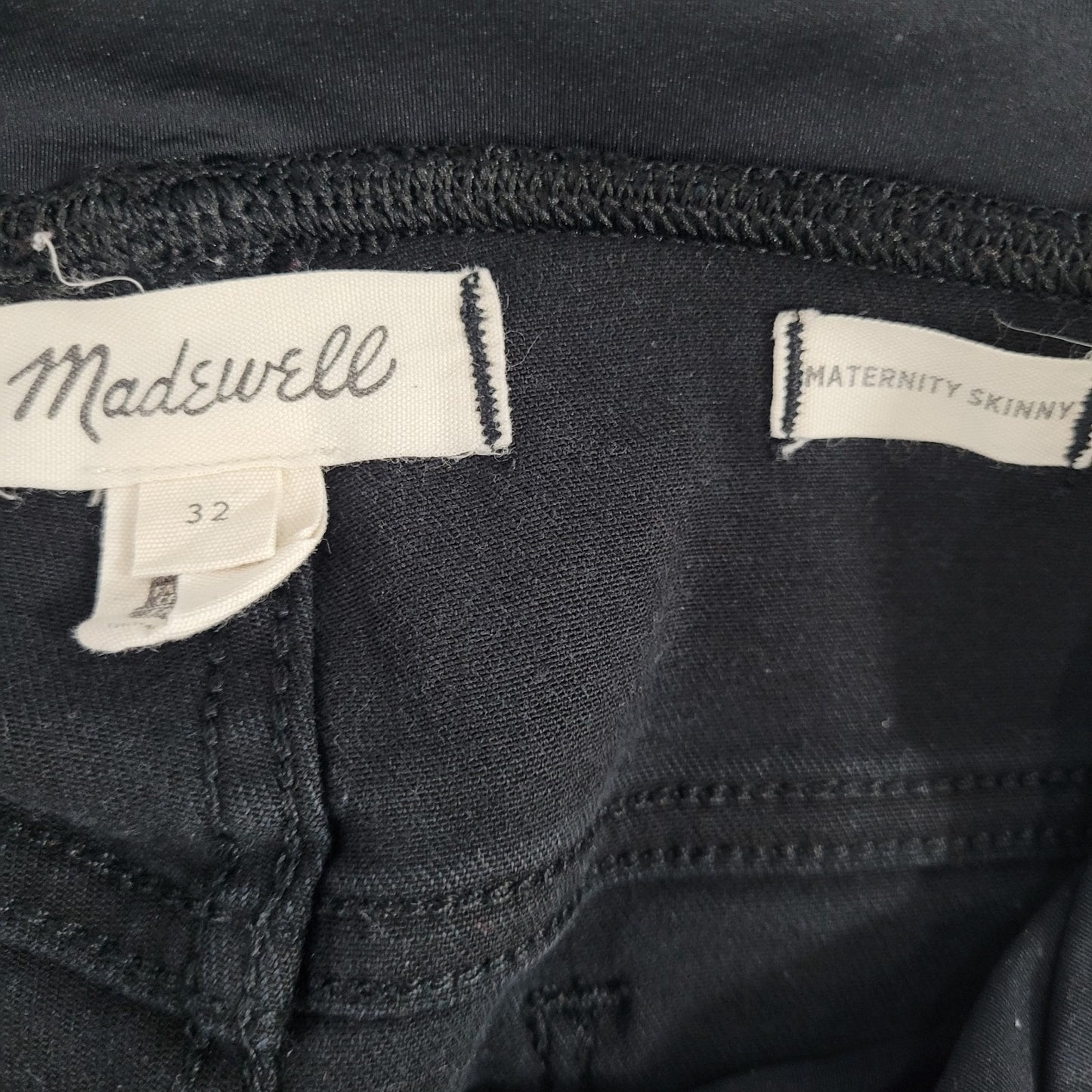 Madewell Black Maternity Skinny Pull On Stretch Over The Belly Panel Jeans 32