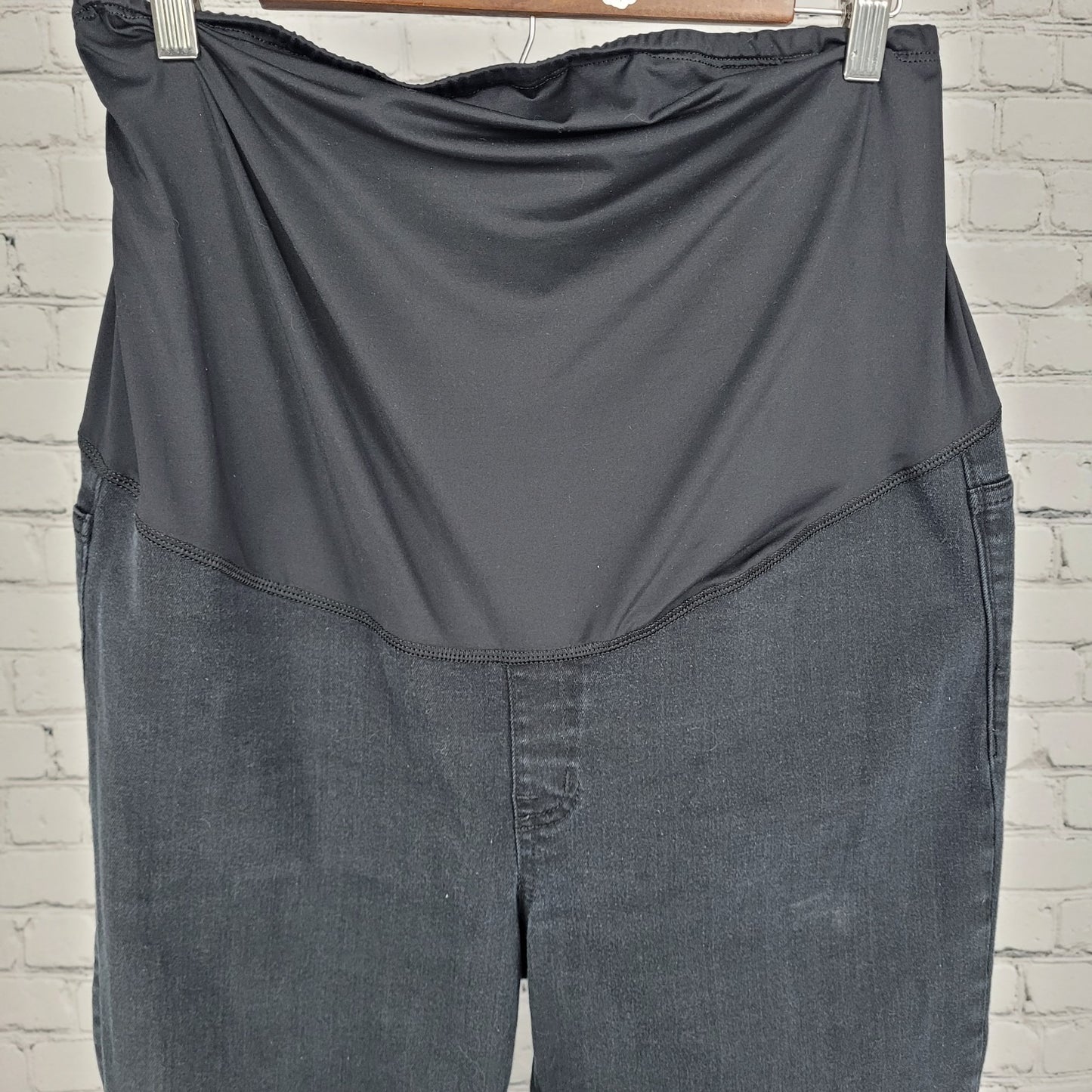 Madewell Black Maternity Skinny Pull On Stretch Over The Belly Panel Jeans 32