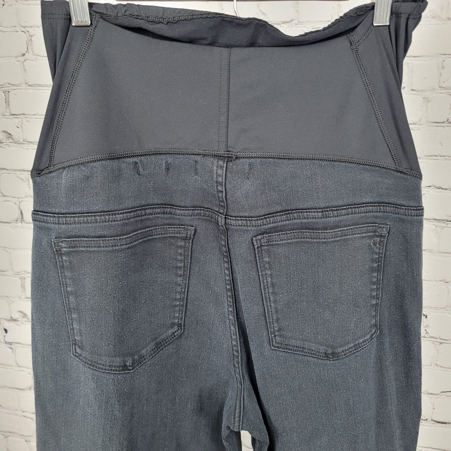 Madewell Black Maternity Skinny Pull On Stretch Over The Belly Panel Jeans 32