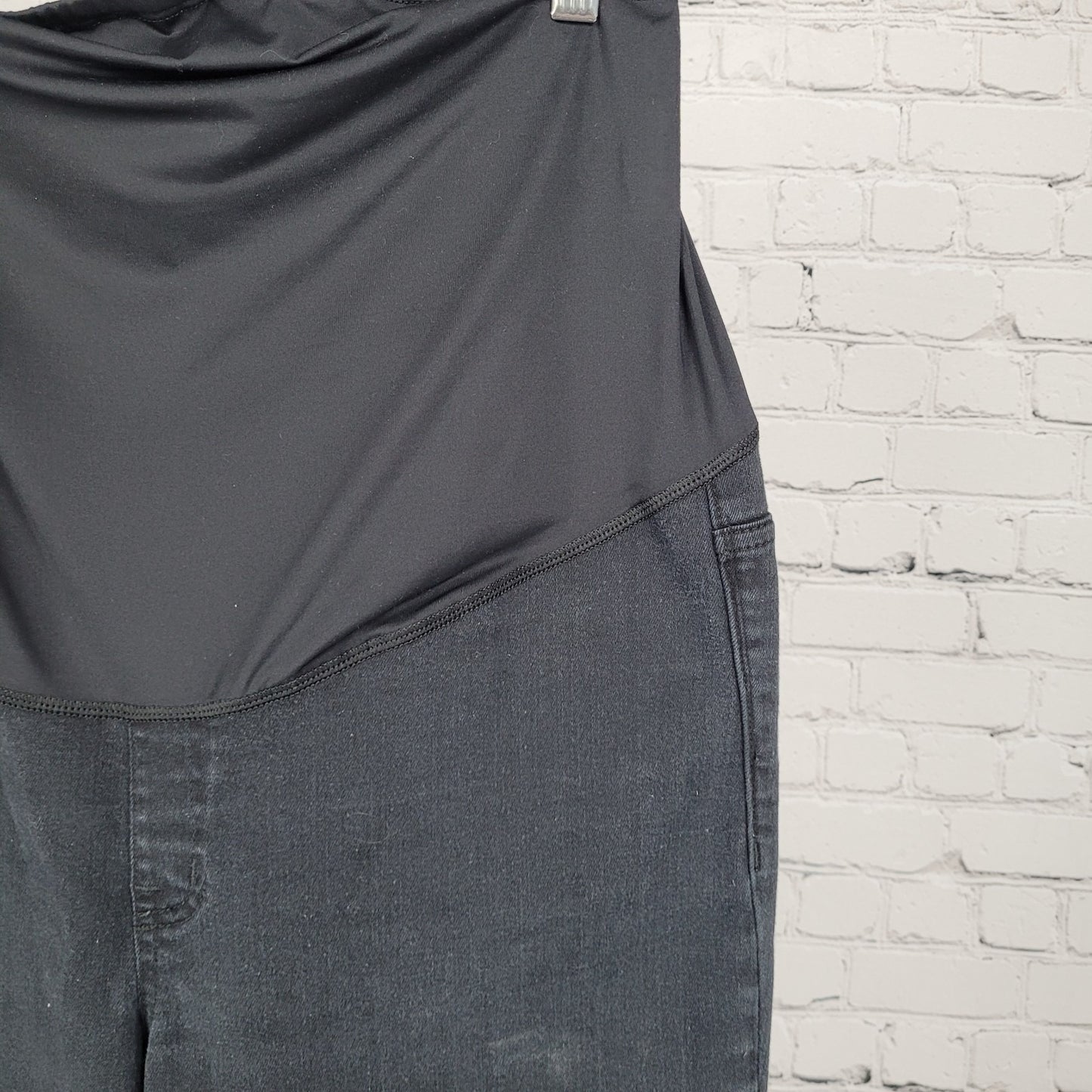 Madewell Black Maternity Skinny Pull On Stretch Over The Belly Panel Jeans 32