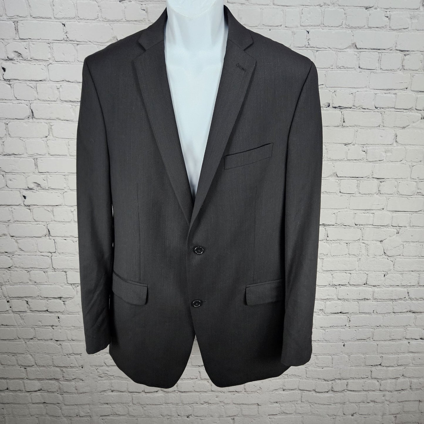 Alfani Black 100% Wool Slim Fit 2 Button Vented Notch Blazer Sport Coat 42L