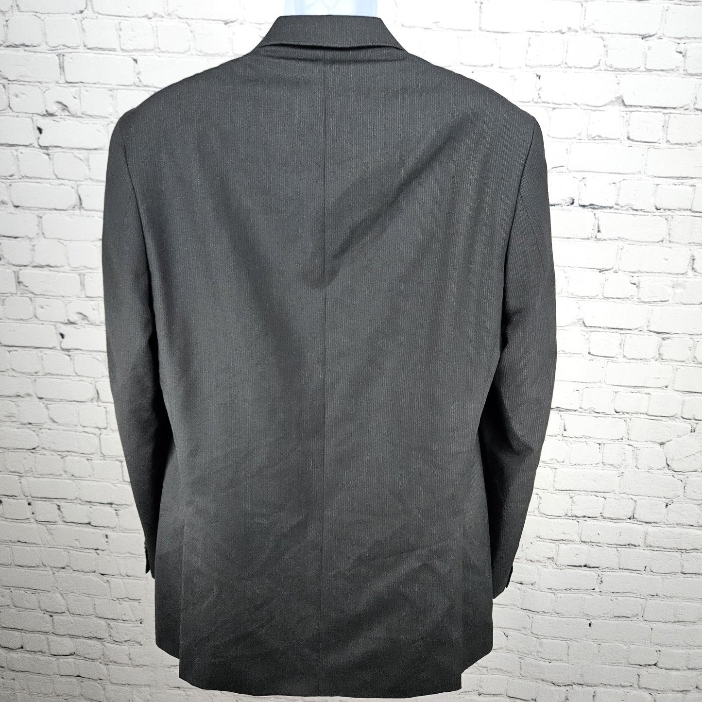 Alfani Black 100% Wool Slim Fit 2 Button Vented Notch Blazer Sport Coat 42L