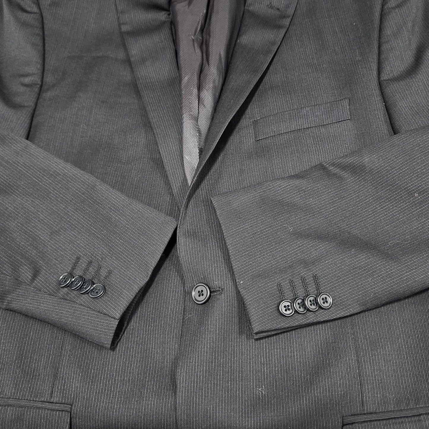 Alfani Black 100% Wool Slim Fit 2 Button Vented Notch Blazer Sport Coat 42L