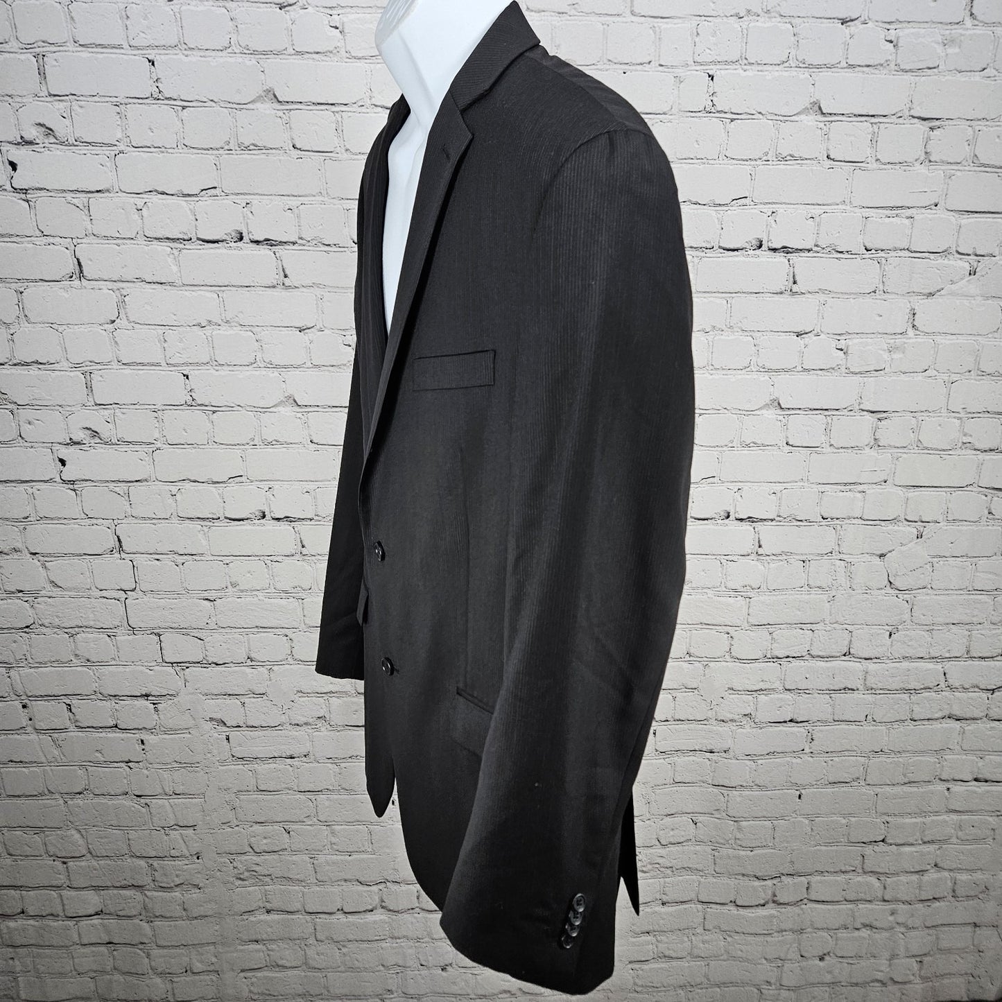Alfani Black 100% Wool Slim Fit 2 Button Vented Notch Blazer Sport Coat 42L