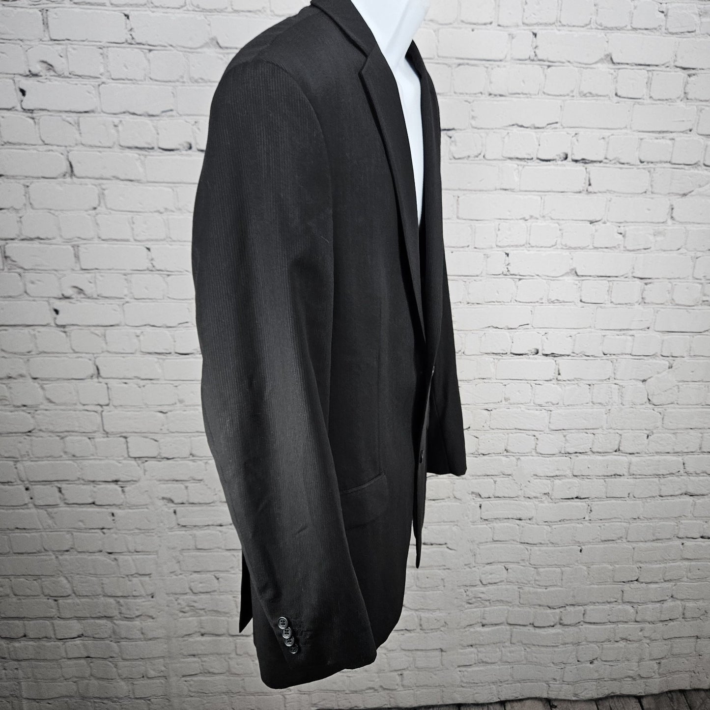 Alfani Black 100% Wool Slim Fit 2 Button Vented Notch Blazer Sport Coat 42L