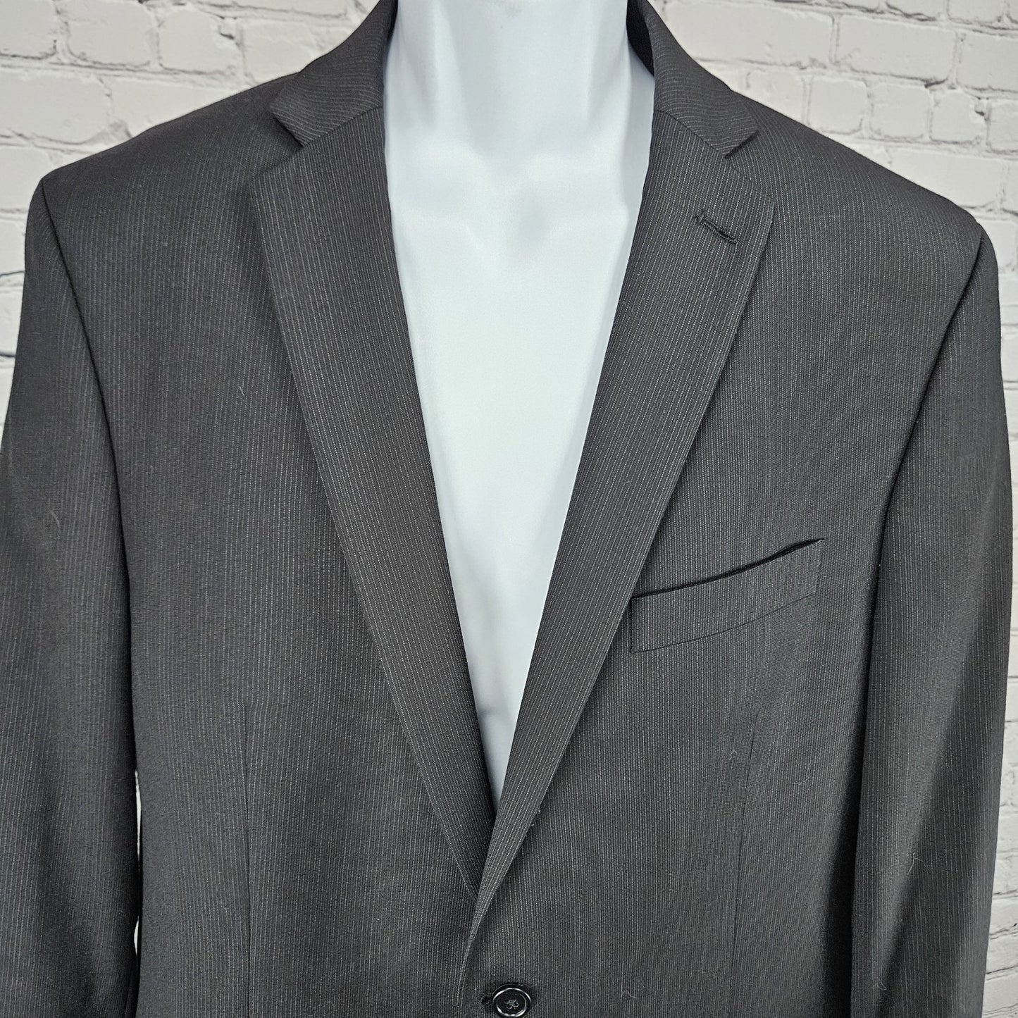 Alfani Black 100% Wool Slim Fit 2 Button Vented Notch Blazer Sport Coat 42L