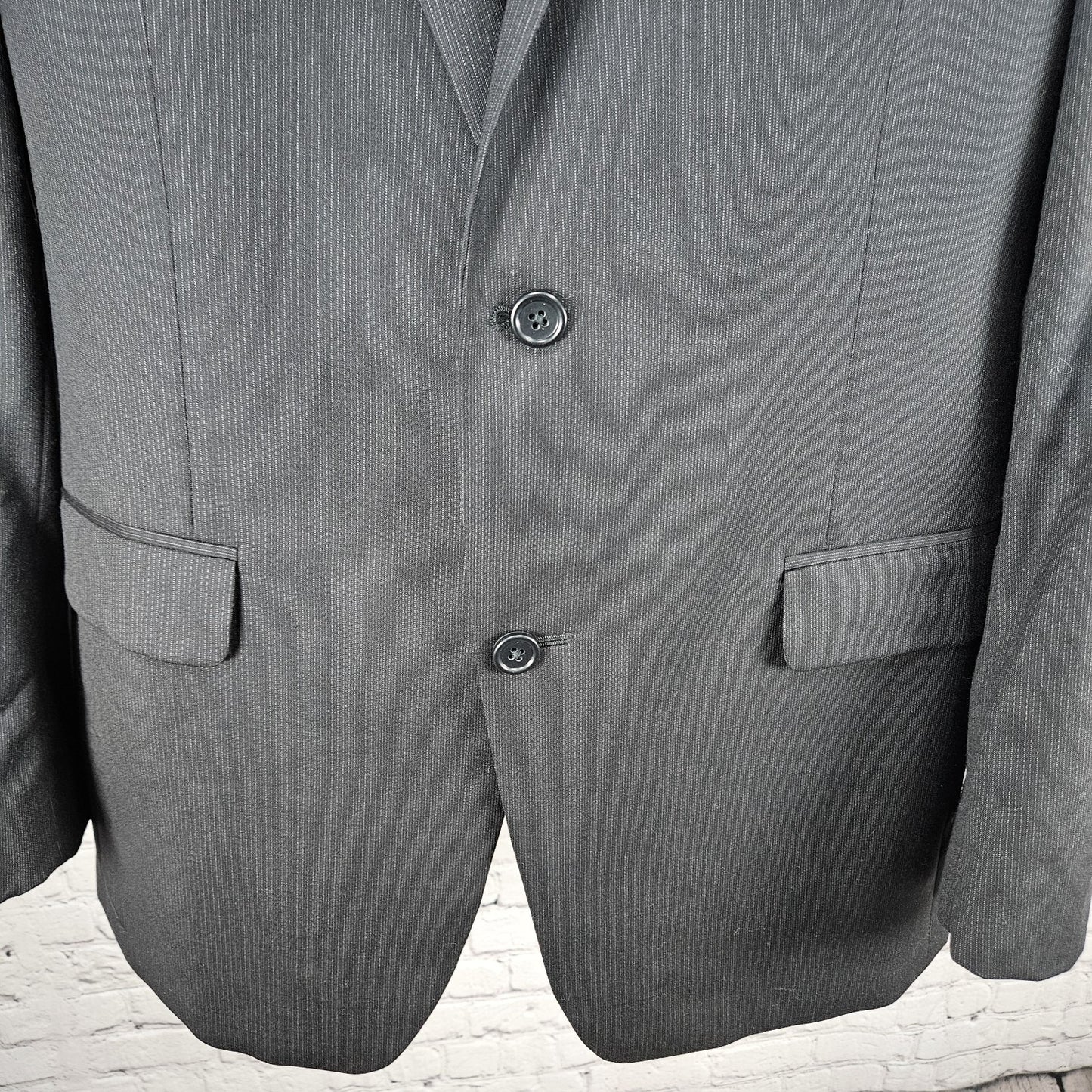 Alfani Black 100% Wool Slim Fit 2 Button Vented Notch Blazer Sport Coat 42L