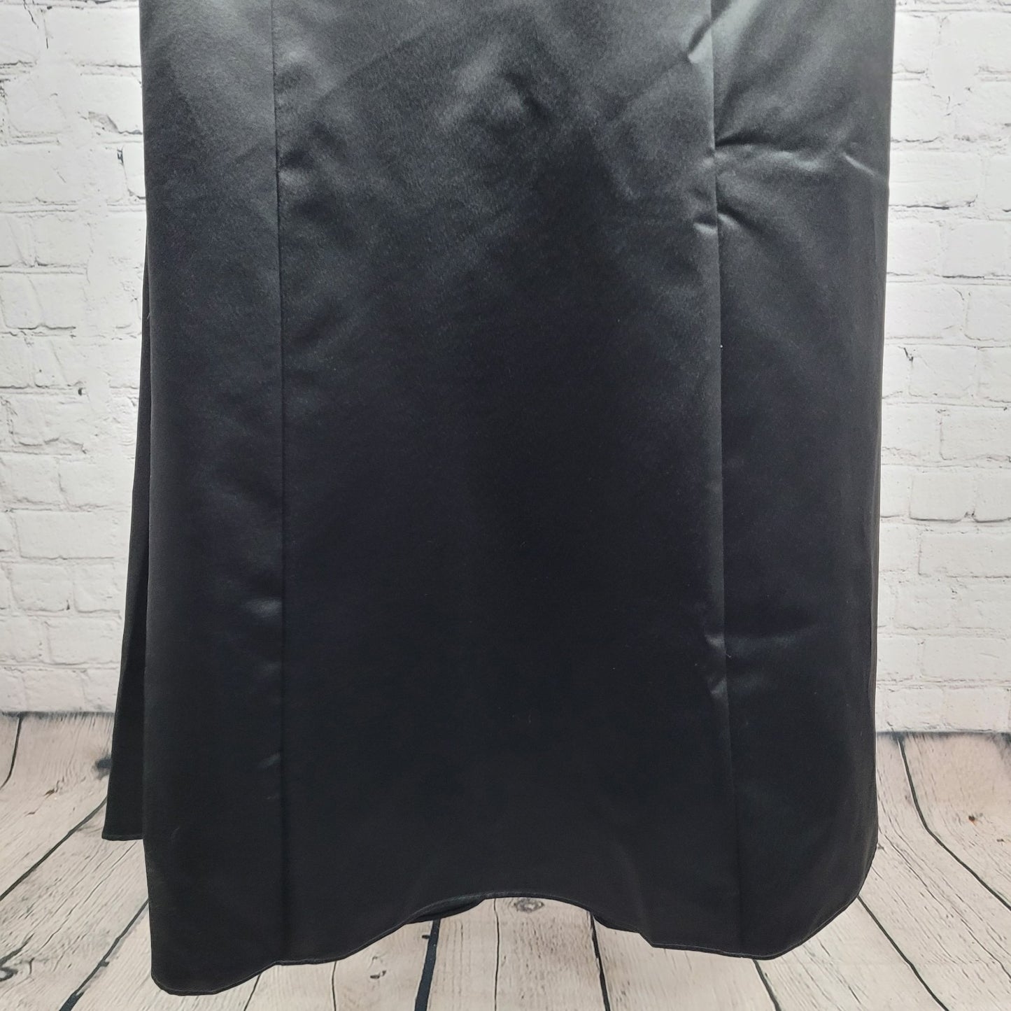 Jessica McClintock Black White Strapless Backless Embroidered Dress Gown USA 2