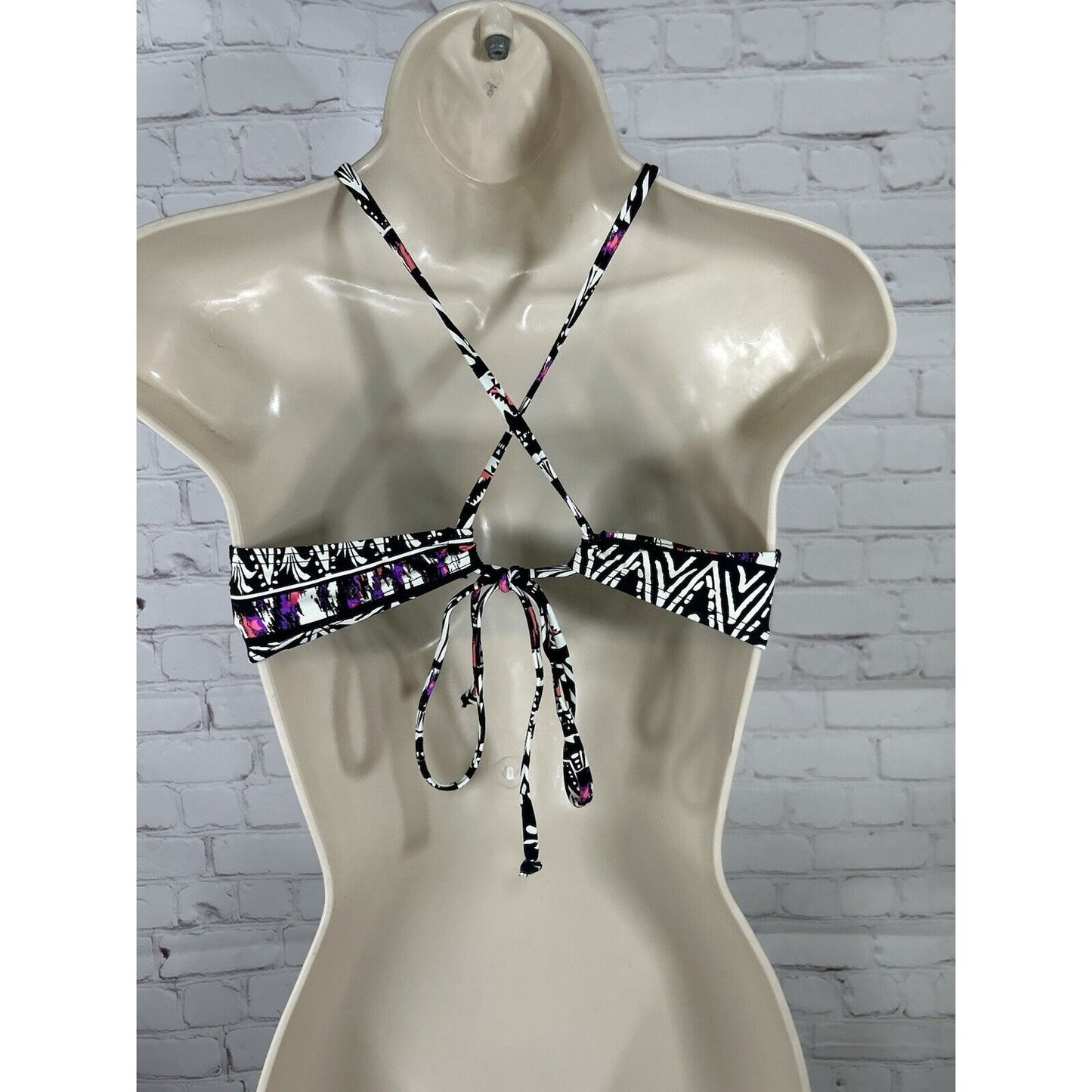 Lascana High Neck Geometric Cut Out Beaded Cross Back Bikini Top Women’s  4