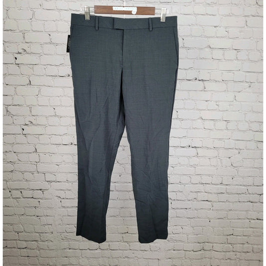 NWT Van Heusen Graphite Grey Slim Fit Flat Front Lightweight Pants Size 30x30