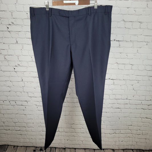 Charles Tyrwhitt Navy 100% Wool Flat Front Straight Dress Pants Size 42 (42x32)