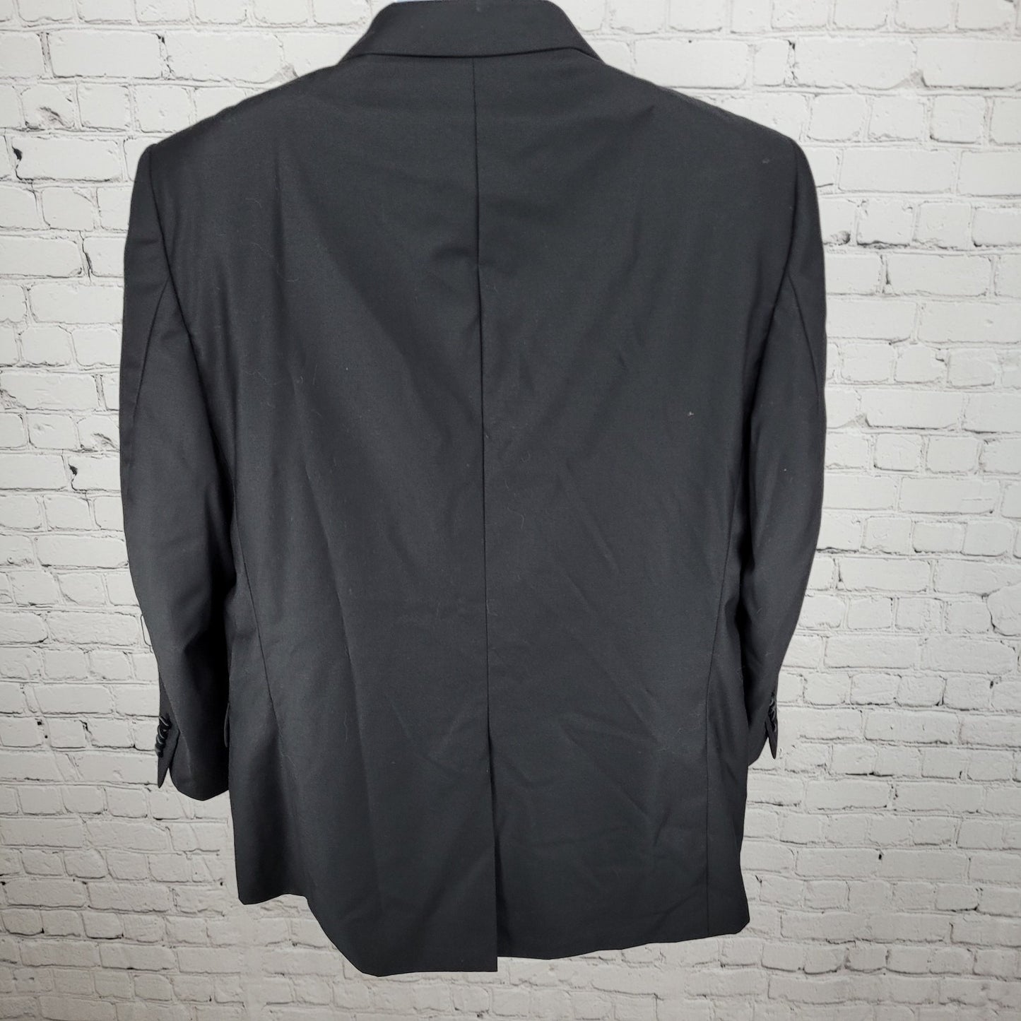 Jos A Bank Black 100% Wool Satin Lapel Notch Tuxedo Suit Jacket Blazer Size 50