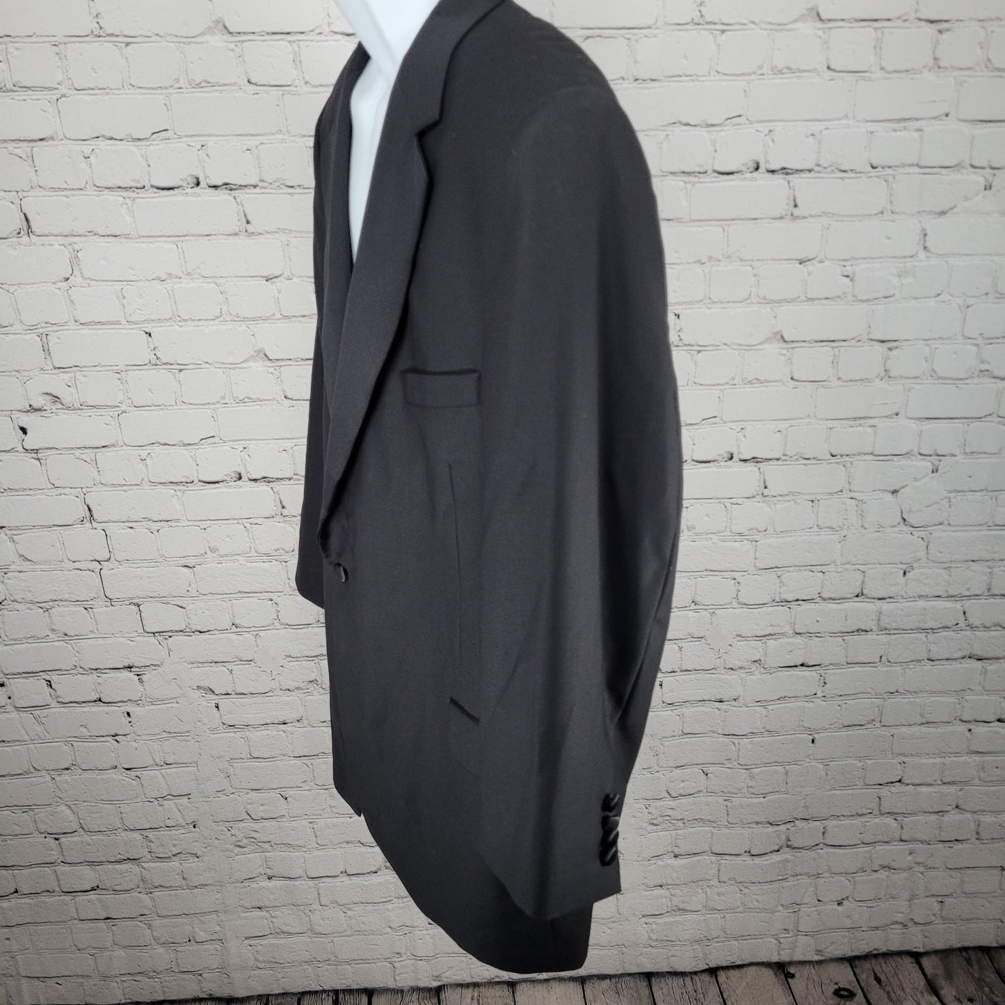 Jos A Bank Black 100% Wool Satin Lapel Notch Tuxedo Suit Jacket Blazer Size 50