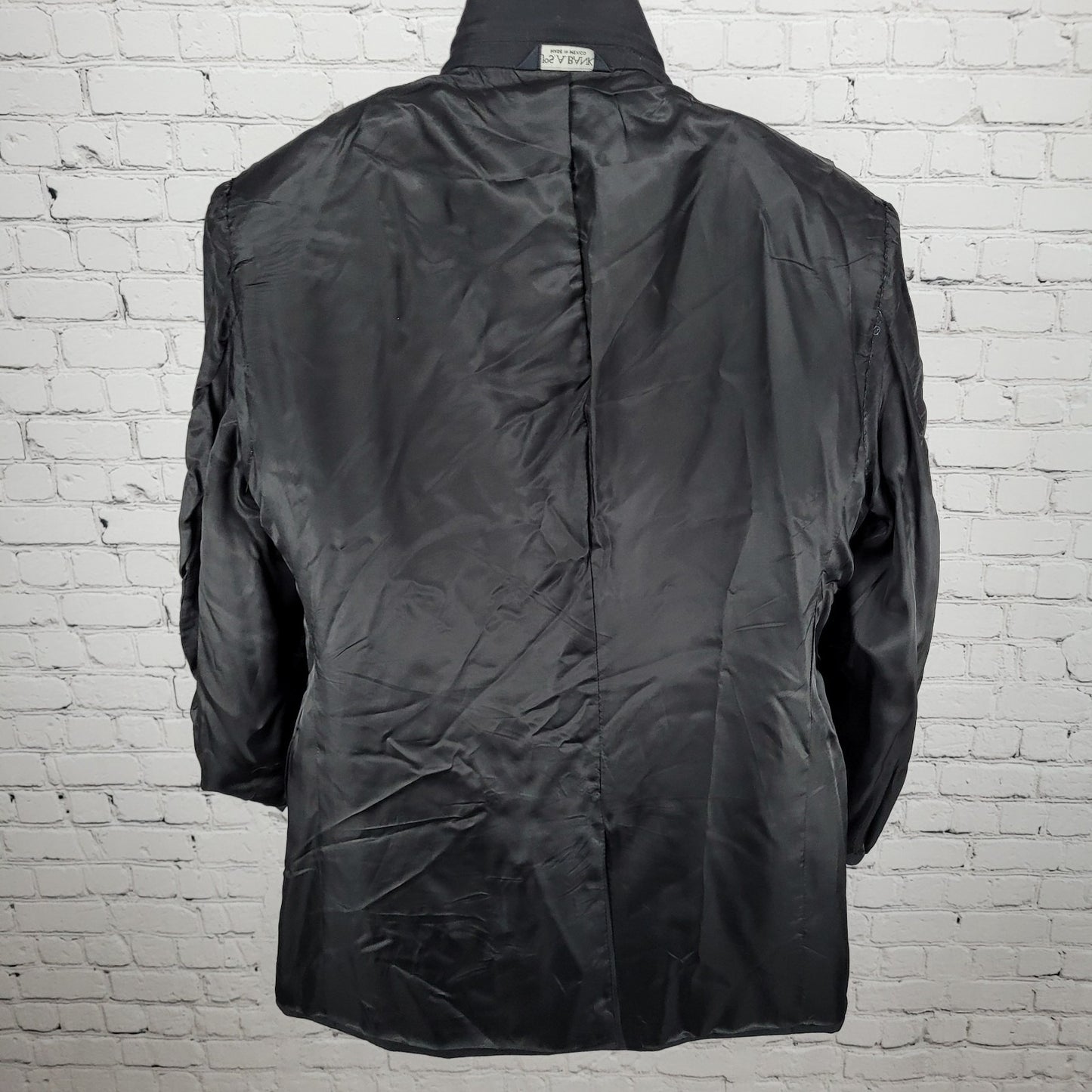 Jos A Bank Black 100% Wool Satin Lapel Notch Tuxedo Suit Jacket Blazer Size 50