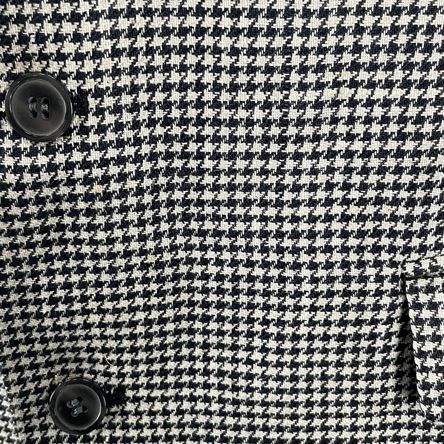 Country Britches Black Cream Houndstooth Blazer Sport Coat USA Tailored 42