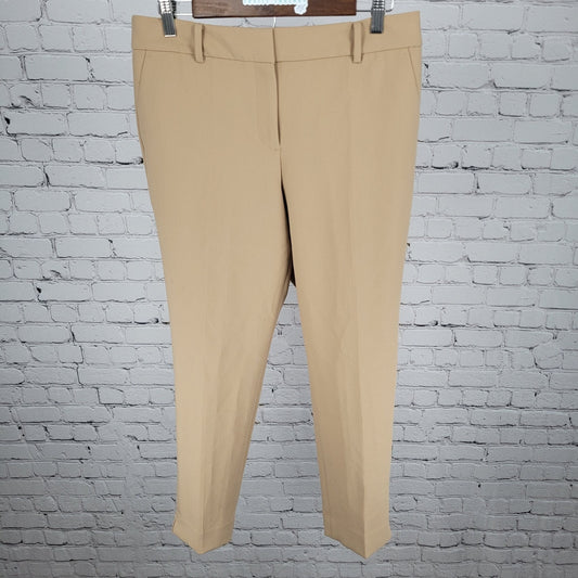 Talbots Tan Hampshire Ankle Pants Mid Rise Tapered Stretch Size 10 (32x26)