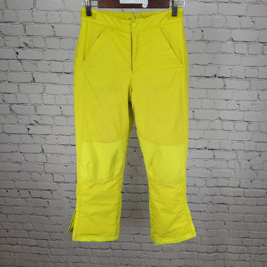 LL Bean Neon Yellow Thinsulate Adjustable Waist Snow Pants Youth Size 10 (26x26)