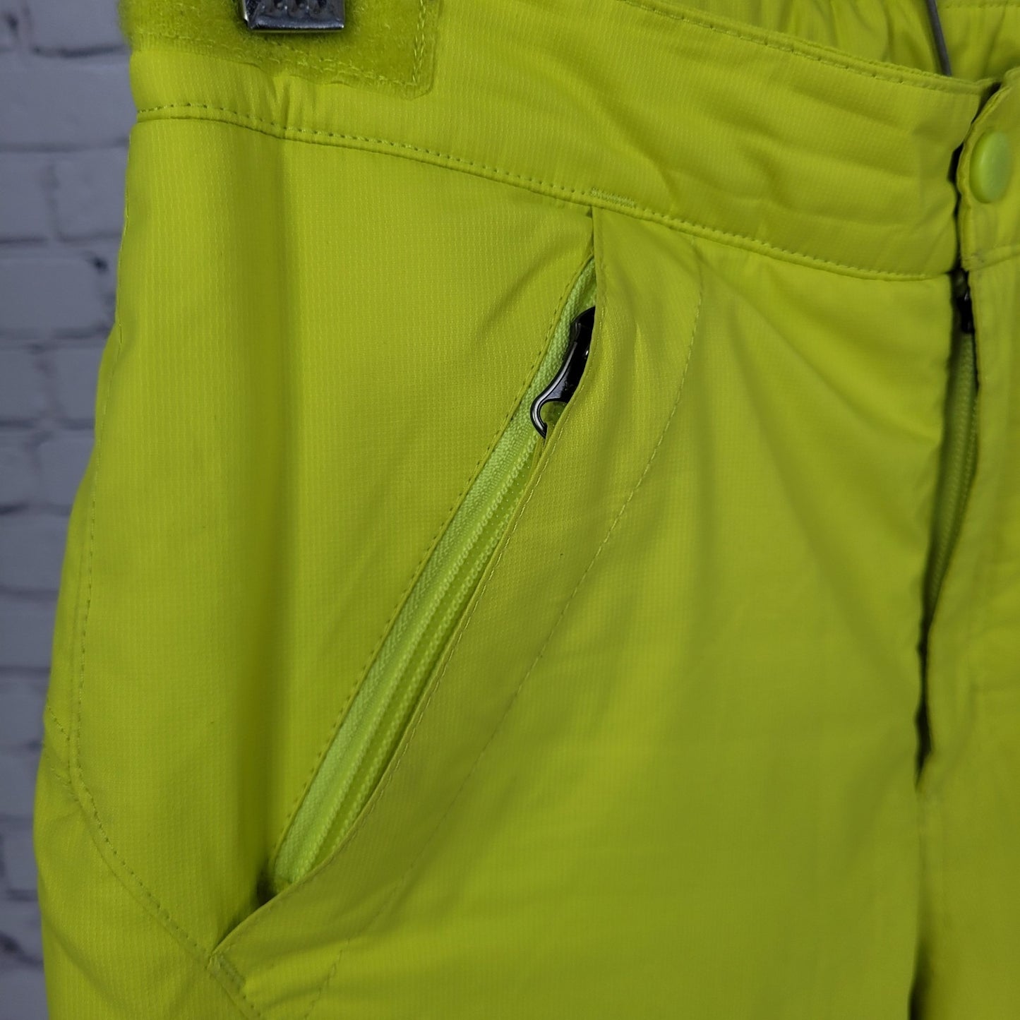 LL Bean Neon Yellow Thinsulate Adjustable Waist Snow Pants Youth Size 10 (26x26)