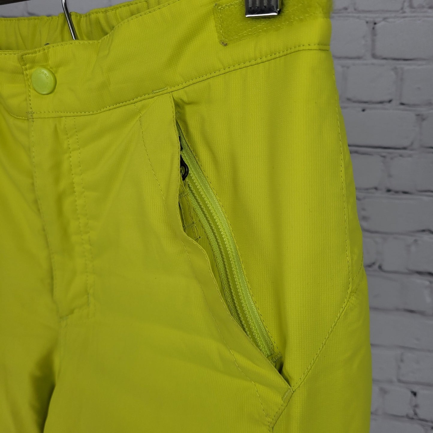 LL Bean Neon Yellow Thinsulate Adjustable Waist Snow Pants Youth Size 10 (26x26)