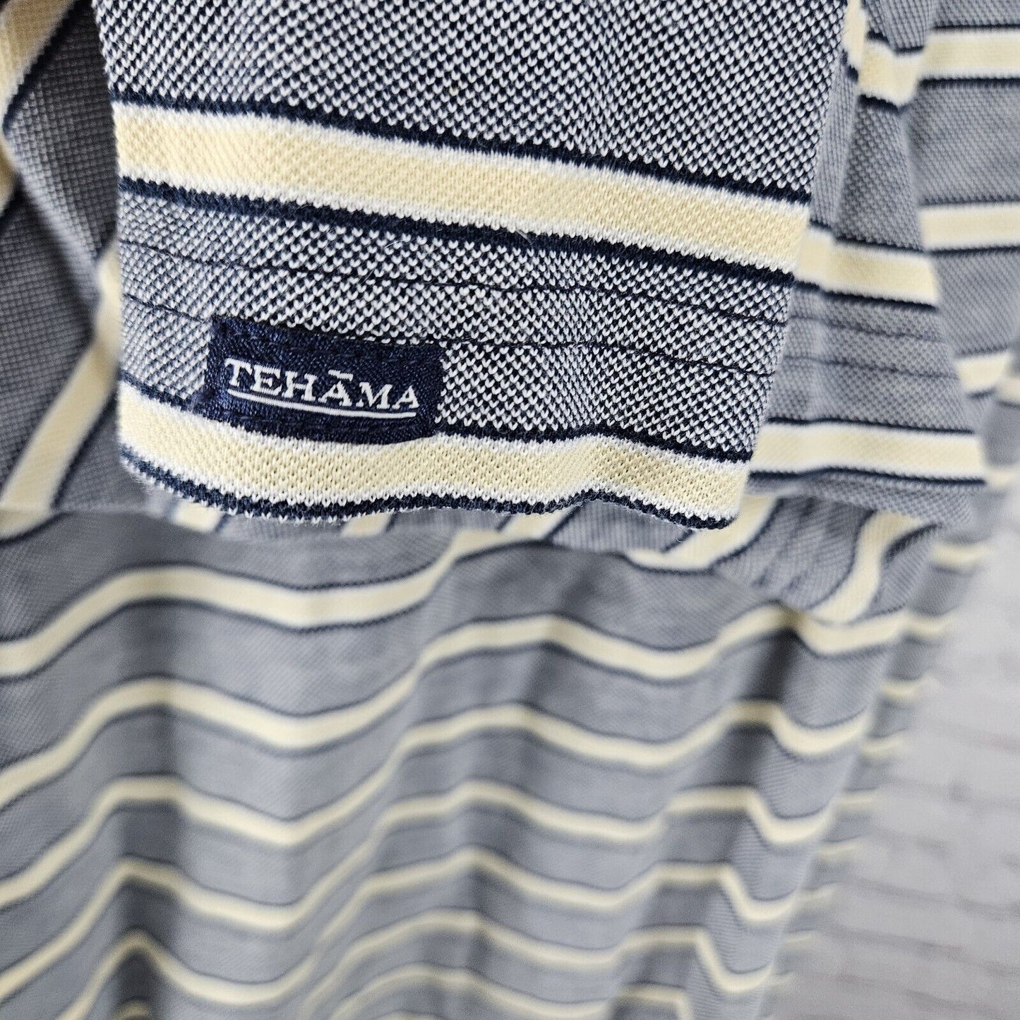Tehama Clint Aspen Glen 100% Pima Cotton  Stiped Short Sleeve Golf Polo Size XXL