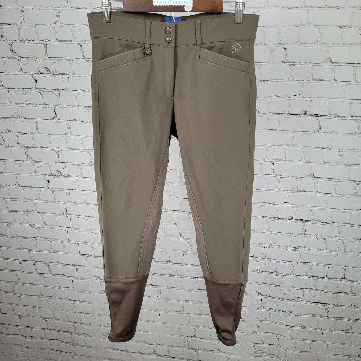 Ovation Brown Mid Rise Suede Like Inner Riding Breeches Pants Size 30R (30x26)