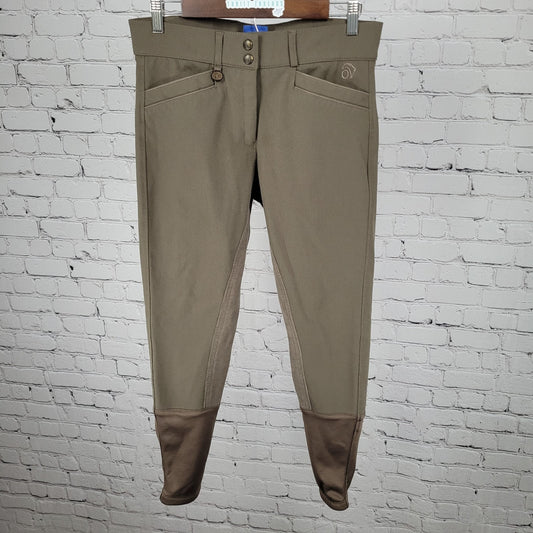 Ovation Brown Mid Rise Suede Like Inner Riding Breeches Pants Size 30R (30x26)