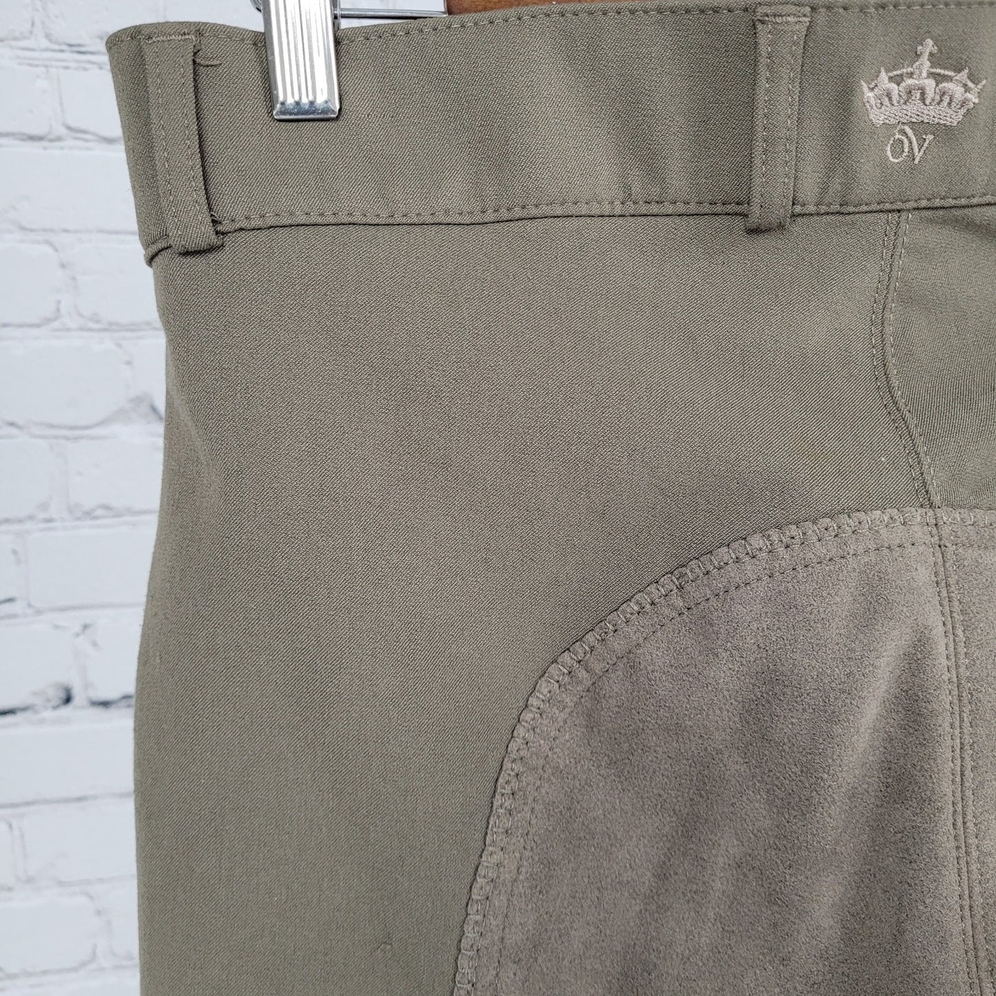 Ovation Brown Mid Rise Suede Like Inner Riding Breeches Pants Size 30R (30x26)