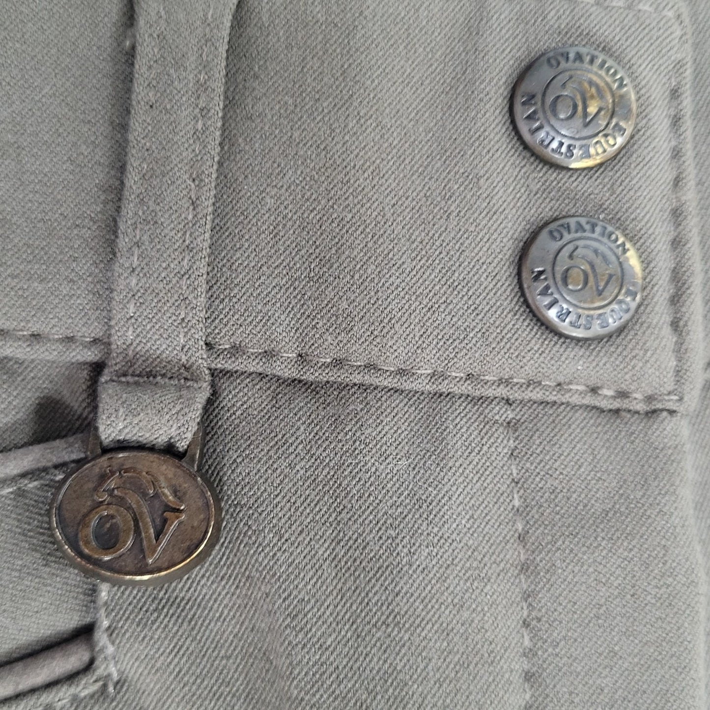 Ovation Brown Mid Rise Suede Like Inner Riding Breeches Pants Size 30R (30x26)