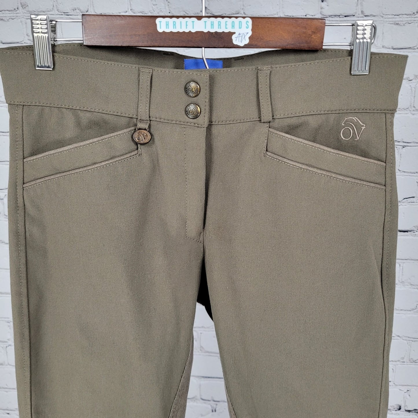 Ovation Brown Mid Rise Suede Like Inner Riding Breeches Pants Size 30R (30x26)
