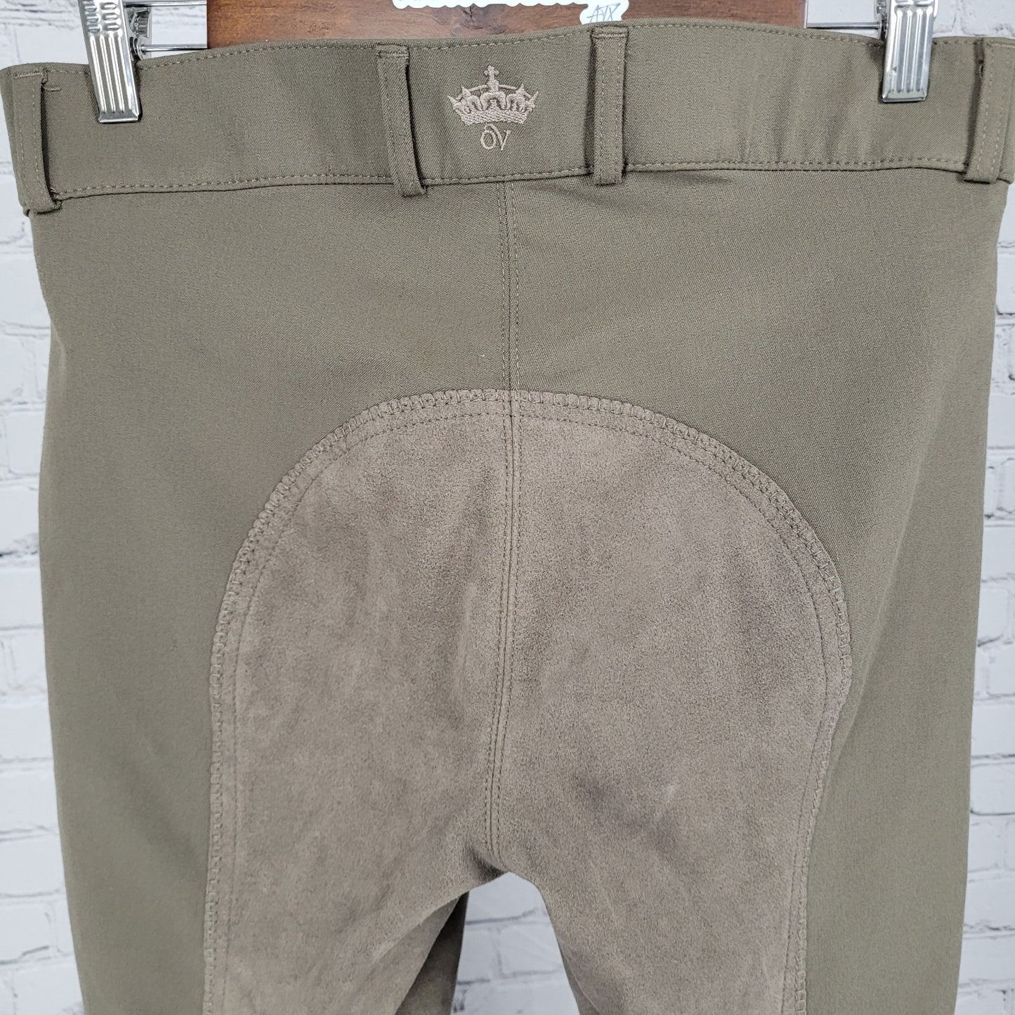 Ovation Brown Mid Rise Suede Like Inner Riding Breeches Pants Size 30R (30x26)